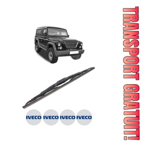 Stergator lamela spate Iveco MASSIF Single Cab din 2008 - 2011, pentru luneta auto, Bosch Twin, din cauciuc siliconat rezistent, 4 Stickere Auto Iveco