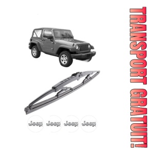 Stergator lamela spate JEEP WRANGLER II (TJ) din 1996 - 2007, pentru luneta auto, Bosch Twin, din cauciuc siliconat rezistent, 4 Stickere Auto JEEP