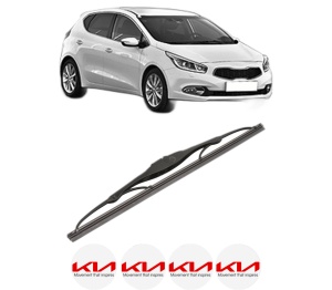 Stergator lamela spate KIA CEE'D (JD) din 2012 - 2018, pentru luneta auto, Valeo Silencio, din cauciuc siliconat rezistent, 4 Stickere Auto KIA v19348