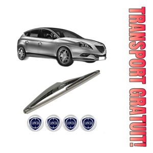 Stergator lamela spate LANCIA DELTA III (844_) din 2008 - 2014, pentru luneta auto, Bosch Twin, din cauciuc siliconat rezistent, 4 Stickere Auto LANCIA