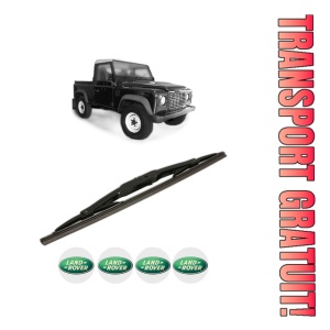 Stergator lamela spate LAND ROVER DEFENDER Pick Up (L316) din 1998 - 2016, pentru luneta auto, Bosch Twin, din cauciuc siliconat rezistent, 4 Stickere Auto LAND ROVER