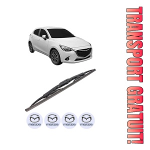 Stergator lamela spate MAZDA 2 Hatchback (DL, DJ) din 2014, pentru luneta auto, Bosch Twin, din cauciuc siliconat rezistent, 4 Stickere Auto MAZDA