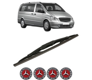 Stergator lamela spate MERCEDES-BENZ VITO Bus (W639) din 2003 - 2014, pentru luneta auto, Bosch Twin, din cauciuc siliconat rezistent, 4 Stickere Auto MERCEDES-BENZ v31158