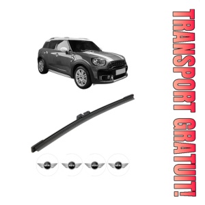 Stergator lamela spate MINI MINI COUNTRYMAN (F60) din 2016 - 2019, pentru luneta auto, Bosch Aerotwin, din cauciuc siliconat rezistent, 4 Stickere Auto MINI