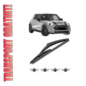 Stergator lamela spate MINI MINI (F56) din 2013 - 2017, pentru luneta auto, Valeo Silencio, din cauciuc siliconat rezistent, 4 Stickere Auto MINI