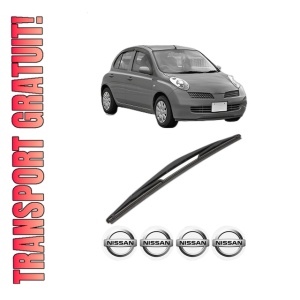 Stergator lamela spate NISSAN MICRA III (K12) din 2002 - 2010, pentru luneta auto, Valeo Silencio, din cauciuc siliconat rezistent, 4 Stickere Auto NISSAN