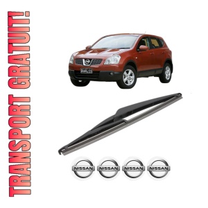 Stergator lamela spate NISSAN QASHQAI I (J10, NJ10) din 2006 - 2014, pentru luneta auto, Valeo Silencio, din cauciuc siliconat rezistent, 4 Stickere Auto NISSAN