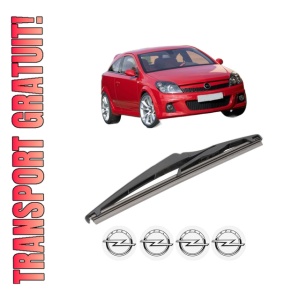 Stergator lamela spate OPEL ASTRA H GTC (A04) din 2005 - 2010, pentru luneta auto, Valeo Silencio, din cauciuc siliconat rezistent, 4 Stickere Auto OPEL