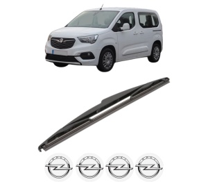 Stergator lamela spate OPEL COMBO E Tour / Life (K9) din 2018 - 2023, pentru luneta auto, Valeo Silencio, din cauciuc siliconat rezistent, 4 Stickere Auto OPEL v22042