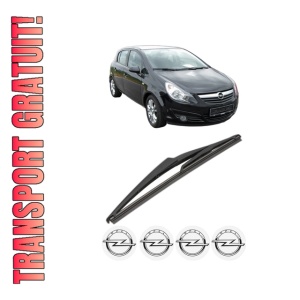 Stergator lamela spate OPEL CORSA D (S07) din 2006 - 2014, pentru luneta auto, Valeo Silencio, din cauciuc siliconat rezistent, 4 Stickere Auto OPEL