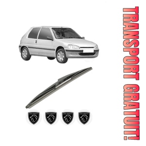 Stergator lamela spate PEUGEOT 106 II (1A_, 1C_) din 1996 - 2004, pentru luneta auto, Bosch Twin, din cauciuc siliconat rezistent, 4 Stickere Auto PEUGEOT