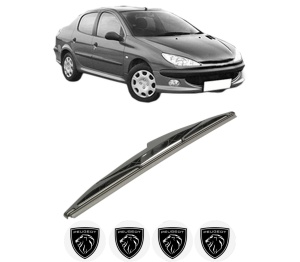 Stergator lamela spate PEUGEOT 206 Saloon din 2007, pentru luneta auto, Bosch Twin, din cauciuc siliconat rezistent, 4 Stickere Auto PEUGEOT v28027