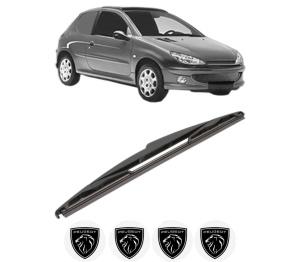 Stergator lamela spate PEUGEOT 206 Van din 2001 - 2009, pentru luneta auto, Valeo Silencio, din cauciuc siliconat rezistent, 4 Stickere Auto PEUGEOT v21982