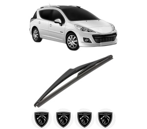 Stergator lamela spate PEUGEOT 207 SW Estate Van (WK_) din 2007 - 2012, pentru luneta auto, Valeo Silencio, din cauciuc siliconat rezistent, 4 Stickere Auto PEUGEOT v19708