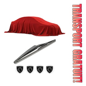 Stergator lamela spate PEUGEOT 3008 I MPV (0U_) din 2009 - 2016, pentru luneta auto, Bosch Twin, din cauciuc siliconat rezistent, 4 Stickere Auto PEUGEOT - Img 1
