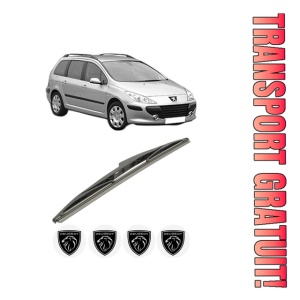 Stergator lamela spate PEUGEOT 307 Break (3E) din 2002 - 2009, pentru luneta auto, Bosch Twin, din cauciuc siliconat rezistent, 4 Stickere Auto PEUGEOT