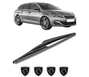 Stergator lamela spate PEUGEOT 308 SW II (LC_, LJ_, LR_, LX_, L4_) din 2014 - 2021, pentru luneta auto, Valeo Silencio, din cauciuc siliconat rezistent, 4 Stickere Auto PEUGEOT v18268