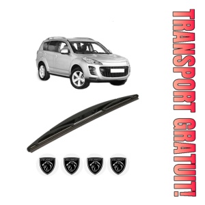 Stergator lamela spate PEUGEOT 4007 (VU_, VV_) din 2007 - 2013, pentru luneta auto, Bosch Twin, din cauciuc siliconat rezistent, 4 Stickere Auto PEUGEOT