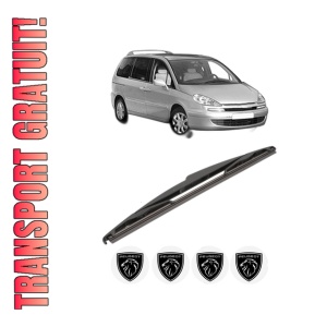 Stergator lamela spate PEUGEOT 807 (EB_) din 2002 - 2010, pentru luneta auto, Valeo Silencio, din cauciuc siliconat rezistent, 4 Stickere Auto PEUGEOT