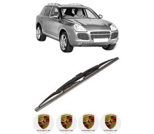 Stergator lamela spate PORSCHE CAYENNE (9PA) din 2002 - 2010, pentru luneta auto, Bosch Twin, din cauciuc siliconat rezistent, 4 Stickere Auto PORSCHE v23893