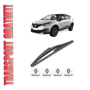 Stergator lamela spate RENAULT CAPTUR I (J5_, H5_) din 2013, pentru luneta auto, Valeo Silencio, din cauciuc siliconat rezistent, 4 Stickere Auto RENAULT