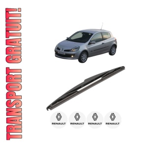 Stergator lamela spate RENAULT CLIO III (BR0/1, CR0/1) din 2005 - 2014, pentru luneta auto, Valeo Silencio, din cauciuc siliconat rezistent, 4 Stickere Auto RENAULT