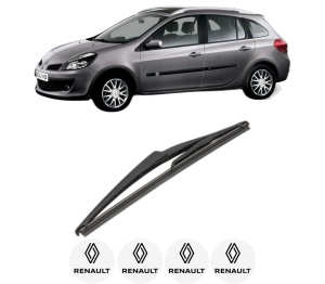 Stergator lamela spate RENAULT CLIO III Grandtour (KR0/1_) din 2007 - 2014, pentru luneta auto, Valeo Silencio, din cauciuc siliconat rezistent, 4 Stickere Auto RENAULT v19648
