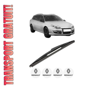 Stergator lamela spate RENAULT LAGUNA III Grandtour (KT0/1) din 2007 - 2015, pentru luneta auto, Valeo Silencio, din cauciuc siliconat rezistent, 4 Stickere Auto RENAULT