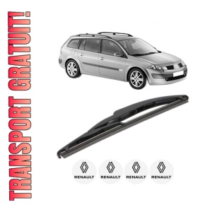 Stergator lamela spate RENAULT MEGANE II Estate (KM0/1_) din 2003 - 2011, pentru luneta auto, Valeo Silencio, din cauciuc siliconat rezistent, 4 Stickere Auto RENAULT