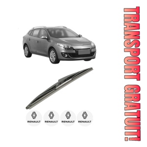 Stergator lamela spate RENAULT MEGANE III Combi Van (KZ0/1) din 2009 - 2015, pentru luneta auto, Bosch Twin, din cauciuc siliconat rezistent, 4 Stickere Auto RENAULT - Img 1