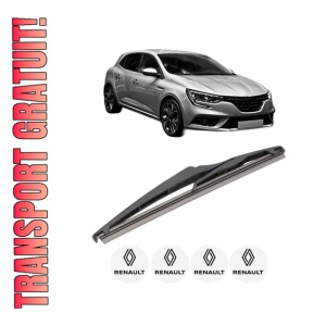 Stergator lamela spate RENAULT MEGANE IV Hatchback (B9A/M/N_) din 2015, pentru luneta auto, Valeo Silencio, din cauciuc siliconat rezistent, 4 Stickere Auto RENAULT