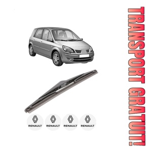 Stergator lamela spate RENAULT SCENIC III (JZ0/1_) din 2008 - 2016, pentru luneta auto, Bosch Twin, din cauciuc siliconat rezistent, 4 Stickere Auto RENAULT