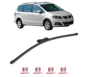 Stergator lamela spate SEAT ALHAMBRA (710, 711) din 2010 - 2022, pentru luneta auto, Valeo Silencio Xtrm, din cauciuc siliconat rezistent, 4 Stickere Auto SEAT v18208