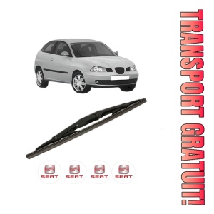 Stergator lamela spate SEAT IBIZA III (6L1) din 2002 - 2009, pentru luneta auto, Bosch Twin, din cauciuc siliconat rezistent, 4 Stickere Auto SEAT