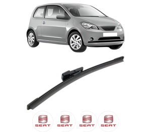 Stergator lamela spate SEAT Mii (KF1, KE1) din 2011 - 2019, pentru luneta auto, Bosch Aerotwin, din cauciuc siliconat rezistent, 4 Stickere Auto SEAT v25048