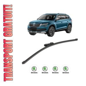 Stergator lamela spate SKODA KODIAQ I (NS6, NS7, NV7) din 2016, pentru luneta auto, Valeo Silencio Xtrm, din cauciuc siliconat rezistent, 4 Stickere Auto SKODA