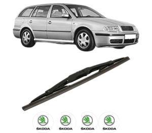 Stergator lamela spate SKODA OCTAVIA I Combi (1U5) din 1998 - 2010, pentru luneta auto, Bosch Twin, din cauciuc siliconat rezistent, 4 Stickere Auto SKODA v30798