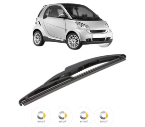 Stergator lamela spate SMART FORTWO Coupe (451) din 2007 - 2012, pentru luneta auto, Valeo Silencio, din cauciuc siliconat rezistent, 4 Stickere Auto SMART v21208