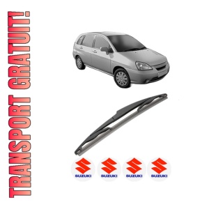 Stergator lamela spate SUZUKI LIANA Hatchback din 2001 - 2007, pentru luneta auto, Valeo Silencio, din cauciuc siliconat rezistent, 4 Stickere Auto SUZUKI