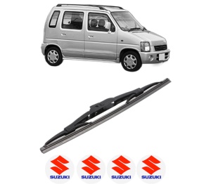 Stergator lamela spate SUZUKI WAGON R+ Hatchback (EM) din 1998 - 2000, pentru luneta auto, Bosch Twin, din cauciuc siliconat rezistent, 4 Stickere Auto SUZUKI v23413