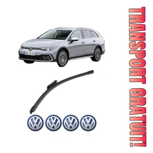 Stergator lamela spate Volkswagen GOLF ALLTRACK VIII (CG5) din 2020 - 2024, pentru luneta auto, Bosch Aerotwin, din cauciuc siliconat rezistent, 4 Stickere Auto VW - Img 1