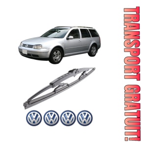 Stergator lamela spate Volkswagen GOLF VAN IV Variant (1J5) din 1999 - 2006, pentru luneta auto, Bosch Twin, din cauciuc siliconat rezistent, 4 Stickere Auto VW