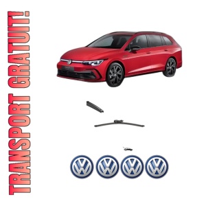 Stergator lamela spate Volkswagen GOLF VIII Variant (CG5, DB5) din 2020 - 2024, pentru luneta auto, Valeo Silencio, din cauciuc siliconat rezistent, 4 Stickere Auto VW