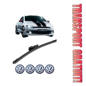 Stergator lamela spate Volkswagen SCIROCCO Van (137) din 2009 - 2014, pentru luneta auto, Bosch Aerotwin, din cauciuc siliconat rezistent, 4 Stickere Auto VW