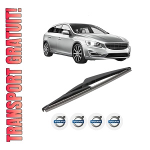 Stergator lamela spate VOLVO V60 I (155) din 2010 - 2018, pentru luneta auto, Valeo Silencio, din cauciuc siliconat rezistent, 4 Stickere Auto VOLVO - Img 1