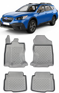 Subaru Outback (Bt) VI Din 05.2021 - Prezent, Coupe , Set Covorase Auto Tip Tavita Premium 3D, din cauciuc accesorii pentru autoturismul tau - masina v163353