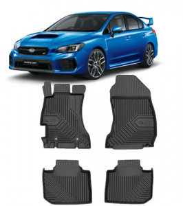 Subaru Wrx Din 2014 - 2021, Sedan , Set Covorase Auto Tip Tavita Premium 3D, din cauciuc accesorii pentru autoturismul tau - masina v161667