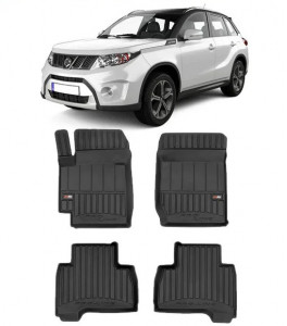 Suzuki Grand VItara II Din 2005 - 02.2015, Suv , Set Covorase Auto Tip Tavita Premium 3D, din cauciuc accesorii pentru autoturismul tau - masina v165272