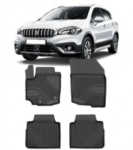Suzuki Sx4 S-Cross Hybrid Din 02.2020 - Prezent, Suv , Set Covorase Auto Tip Tavita Premium 3D, din cauciuc accesorii pentru autoturismul tau - masina v167525