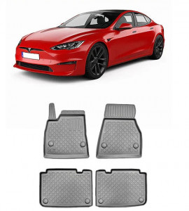 Tesla Model S, Coupe, Din 04.2015 - Prezent , Set Covorase Auto Tip Tavita Premium 3D, din cauciuc accesorii pentru autoturismul tau - masina v169690